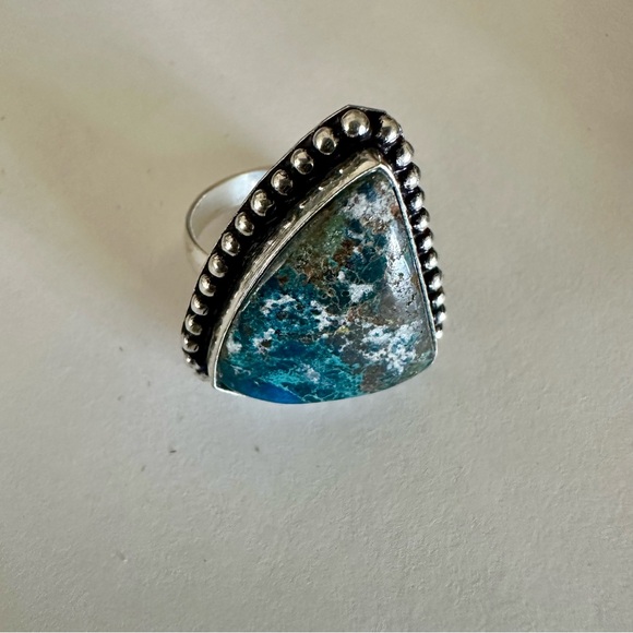 Azurite Blue Green Ring 6 1/2 - Picture 3 of 7